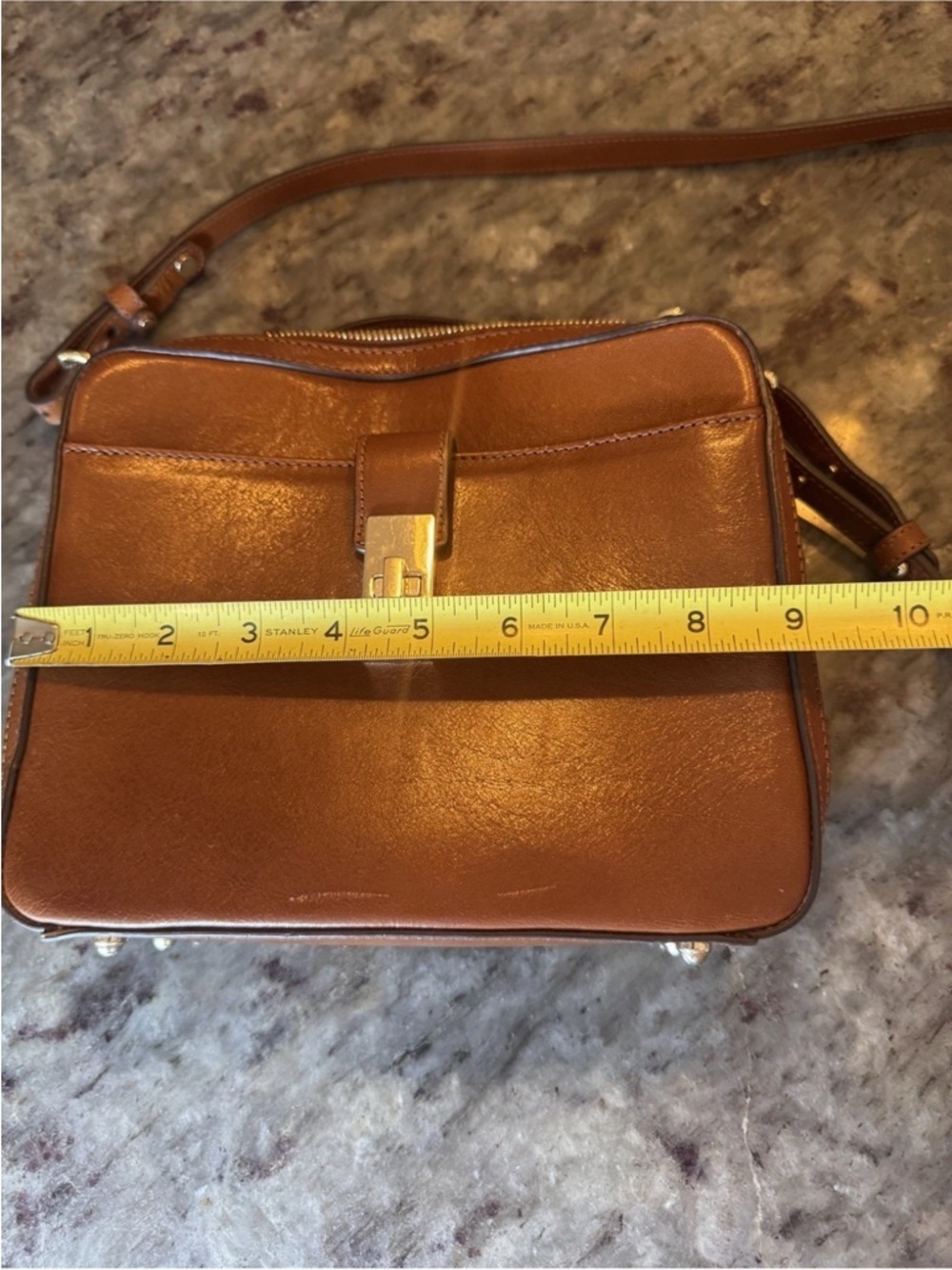 Brahmin Evie Purse Whiskey Topsail Box Crossbody Brown Classy Preppy Old Money - Picture 13 of 15